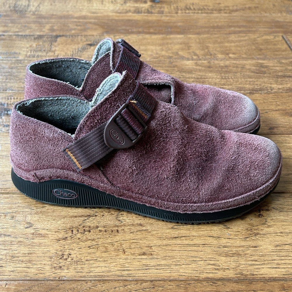 Chaco Women's Suede Slip-On Shoes in Burgundy - Picture 9 of 9